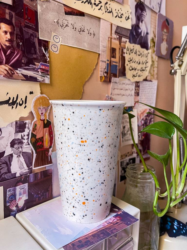 💛كوب هاندميد طويل ومميز