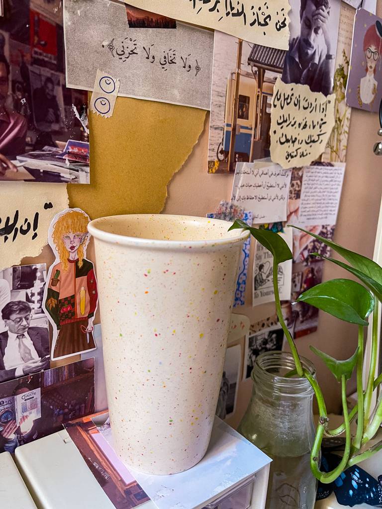 💛كوب هاندميد طويل ومميز