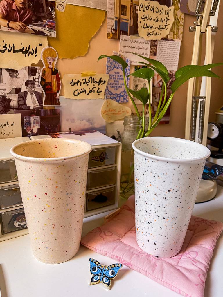 💛كوب هاندميد طويل ومميز